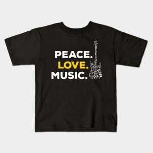 Peace. Love. Music. Kids T-Shirt